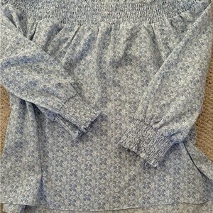 City Chic Blue and White Paisley Top